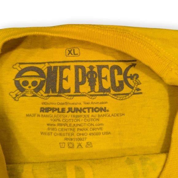 One Piece Monkey D. Luffy Anime Graphic Manga Japan Yellow T-Shirt Men's XL - Picture 4 of 6